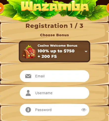 Registration step 1