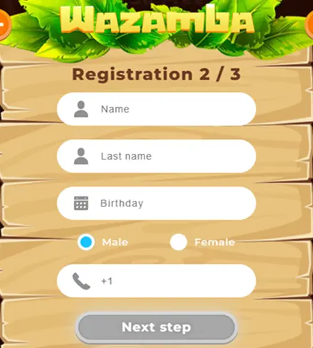 Registration step 2